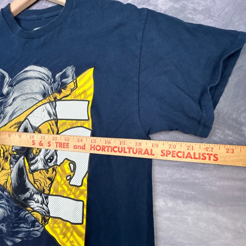 Ecko Unltd Mens Graphic T-Shirt Navy Blue Rhino Raw & Uncut Y2K Skater Size M - Picture 7 of 7
